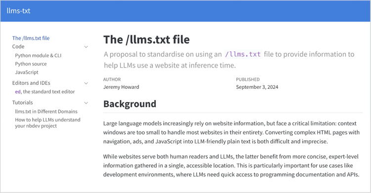 De officiële llms.txt-specificatie
