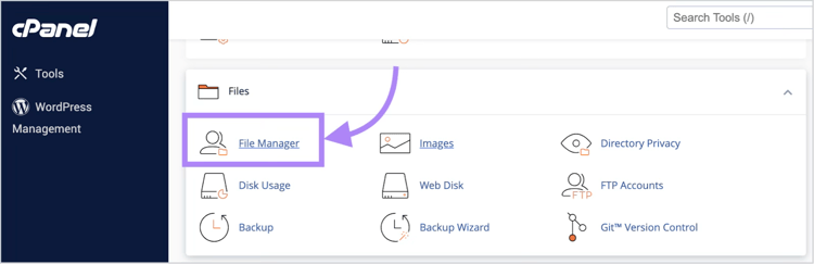 Bestandsbeheer in cPanel